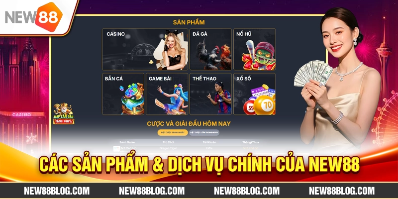Giới Thiệu NEW88 – Nhà Cái Cá Cược Uy Tín 2025 2 Các sản phẩm & dịch vụ chính của NEW88