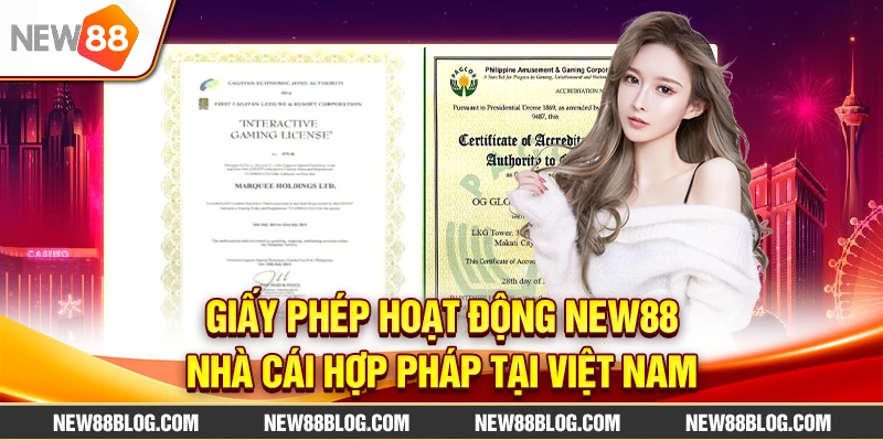 Giấy phép hoạt động NEW88
